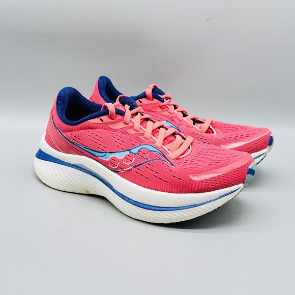 Saucony Shoes Womens 7 Pink Blue Endorphin Speed Road Running Athletic Sneakers - Picture 2 of 13
